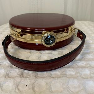 Elegant Party Burgundy with Diamond Cross Body Bag